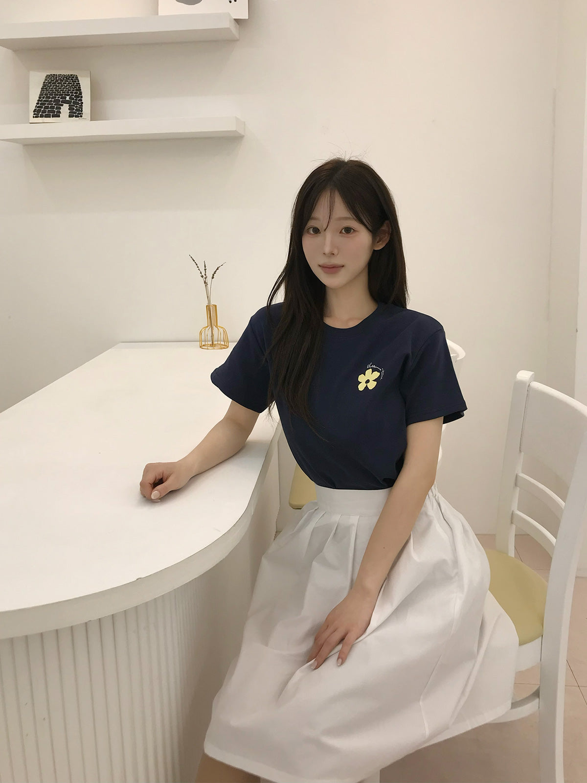 Reon flower printing short sleeve t-shirt