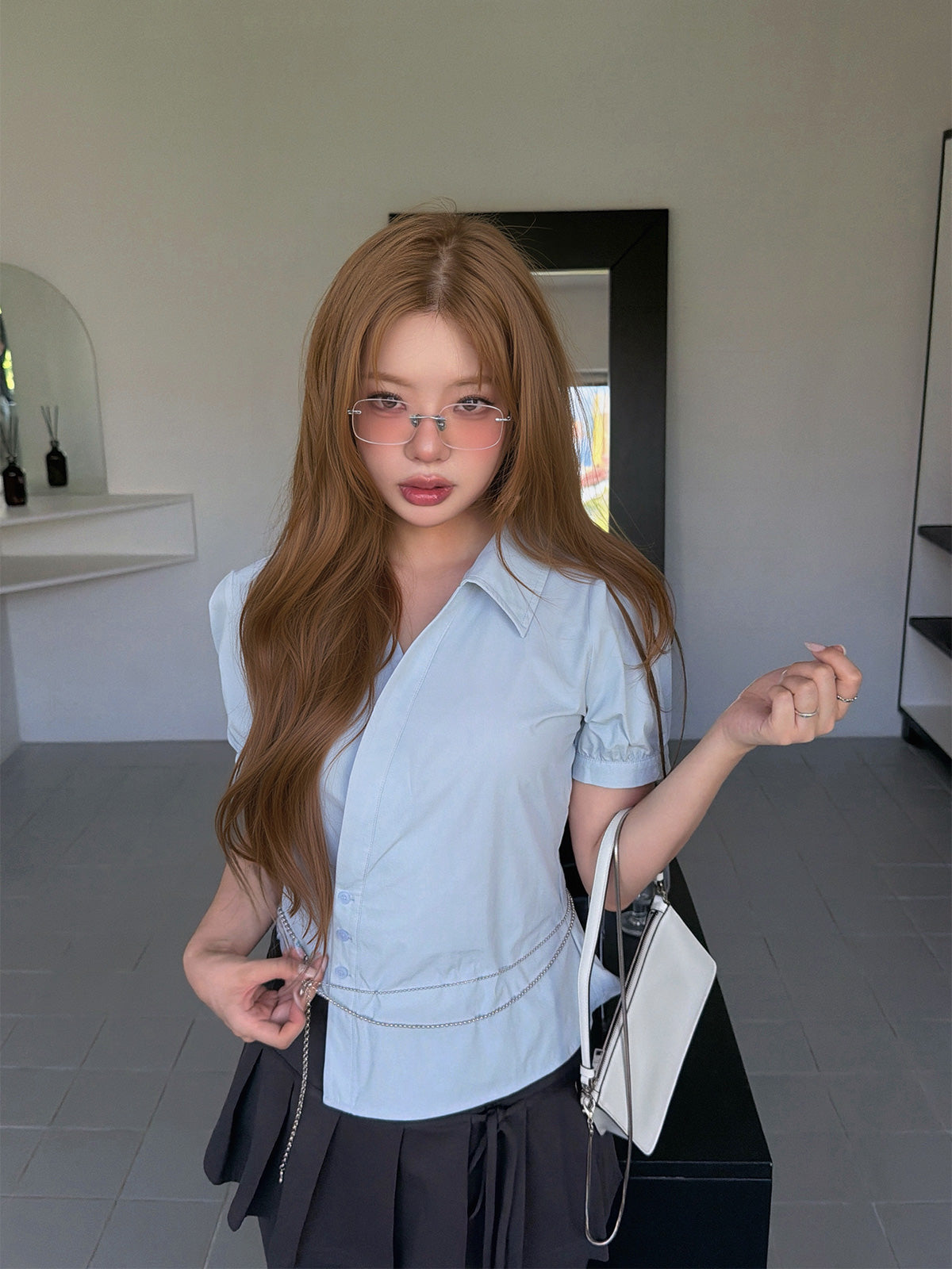 Demuve Wrap Half Sleeve Blouse