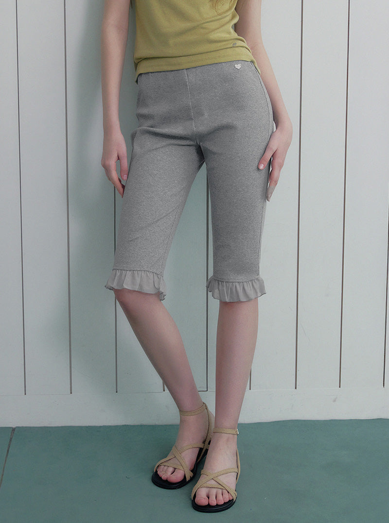 Dobel frill banding biker pants
