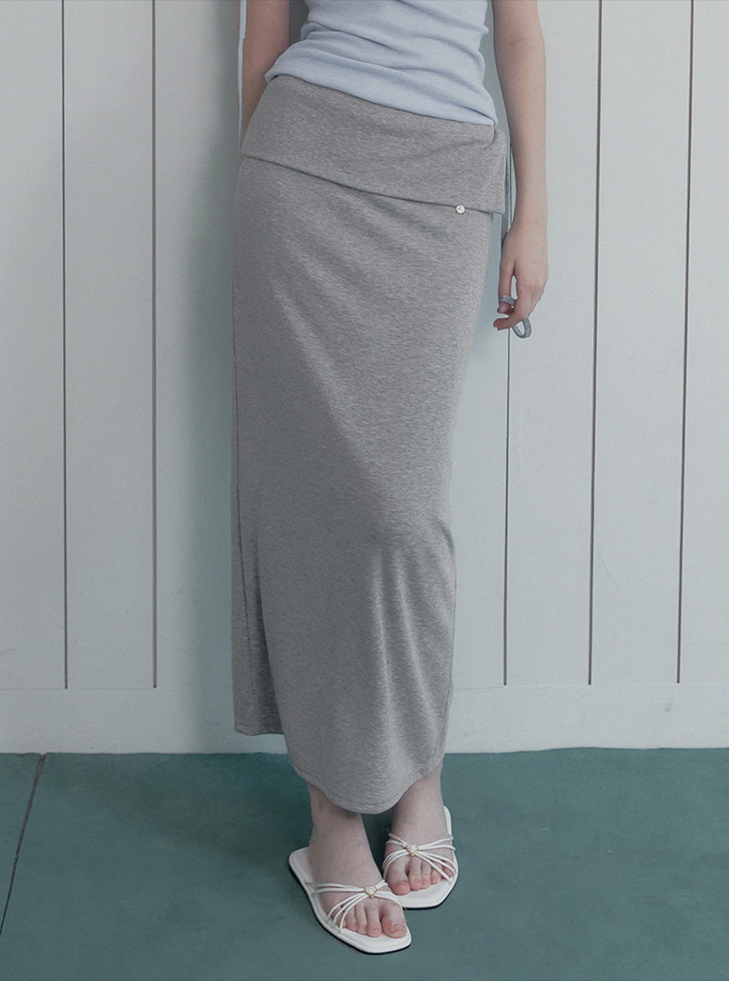 Yute folding strap long skirt