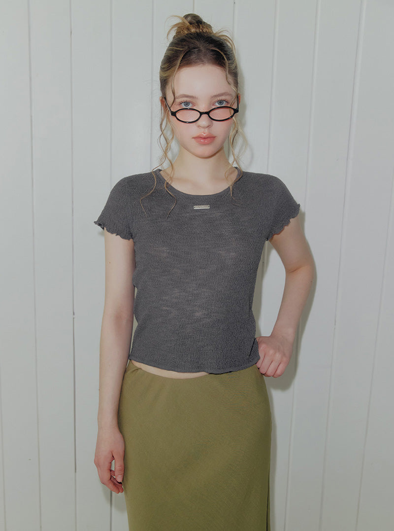 And wrinkle short sleeve knit