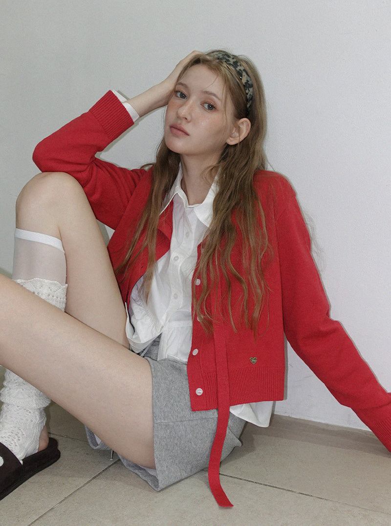 Und strap knit long sleeve cardigan