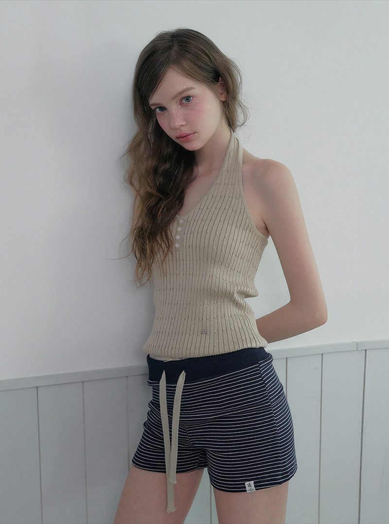 Cheron halterneck cable knit sleeveless