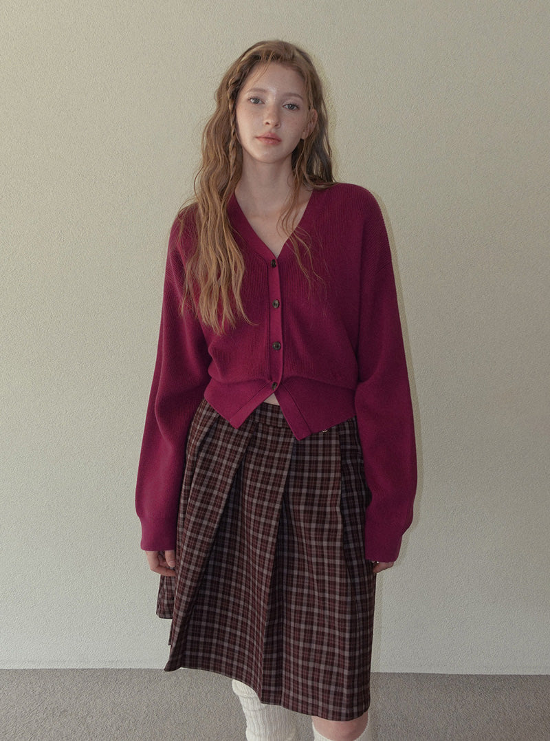 Eld V-neck loose-fit knit long sleeve cardigan