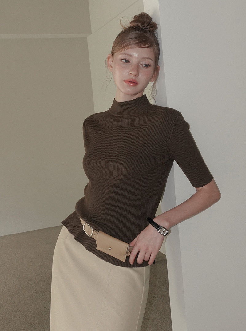 Mael half-neck ribbed knit
