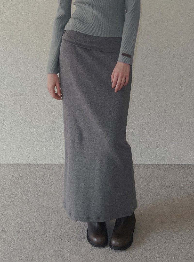 Siren folding eyelet long skirt