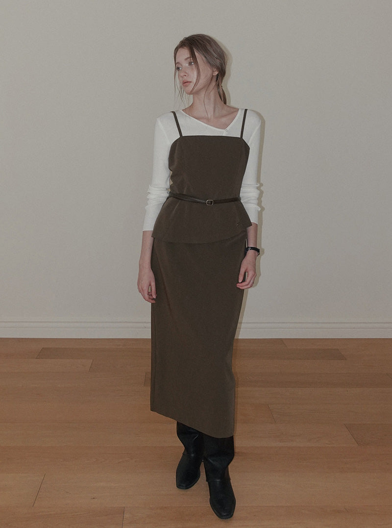 Eltin basic long skirt (belt set)