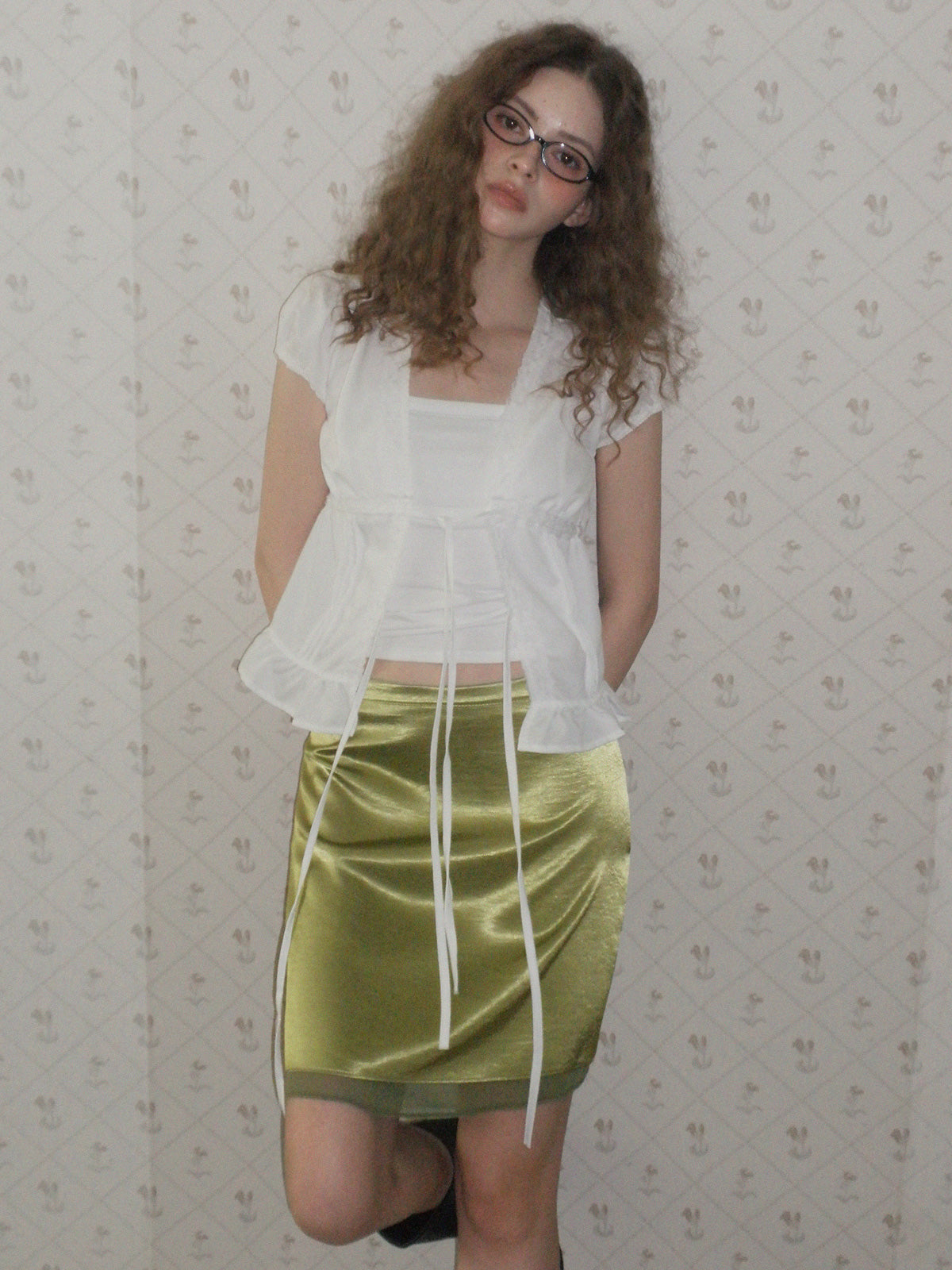 Sherbet Satin Contrast Midi Skirt