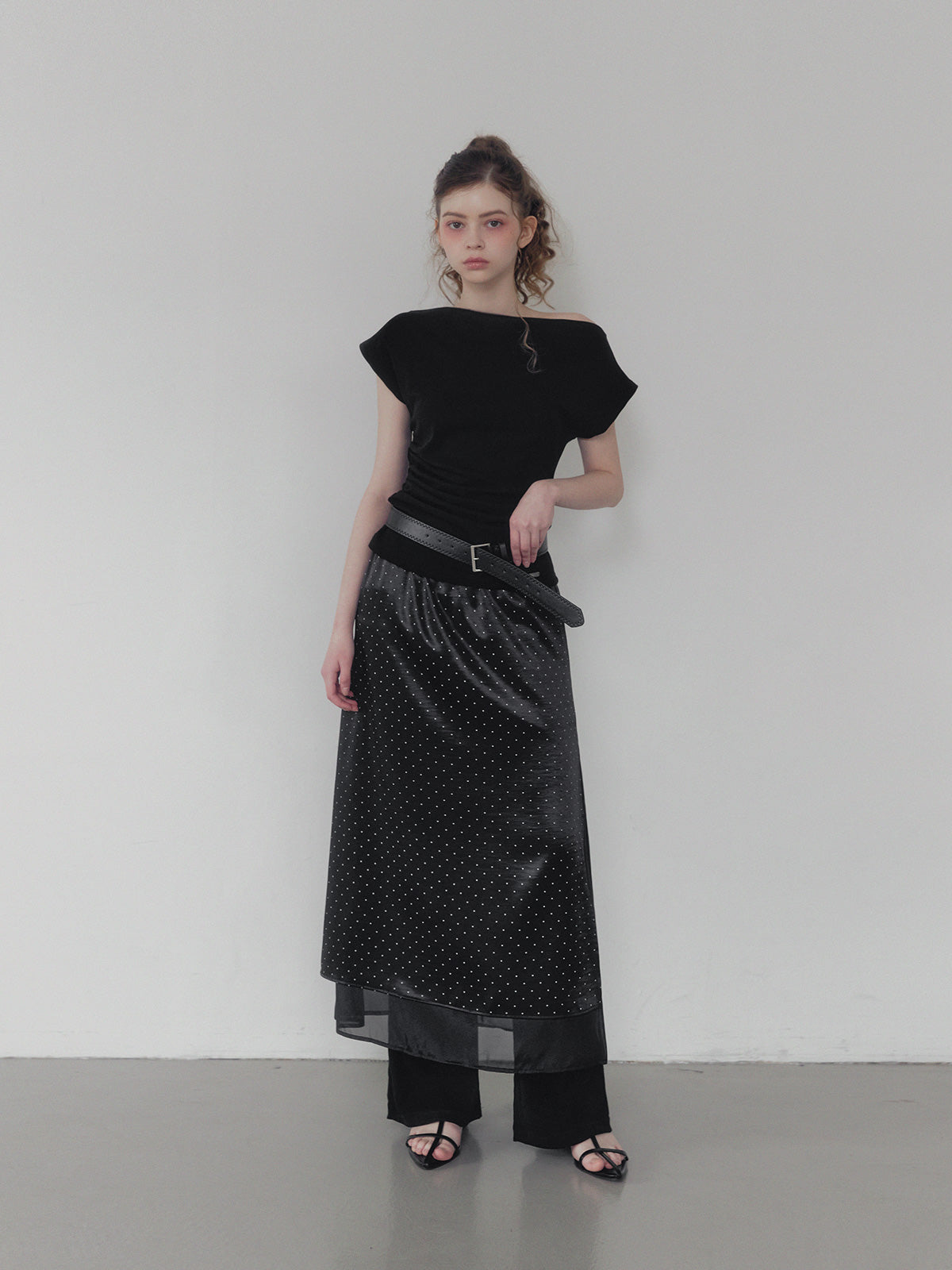 Mua One-Shoulder Shirred Asym T-Shirt (Belt Set)