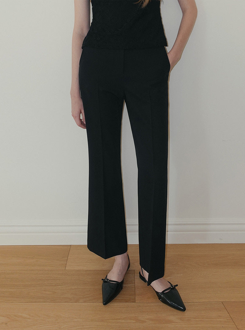 Hender hidden banding bootscut long slacks pants