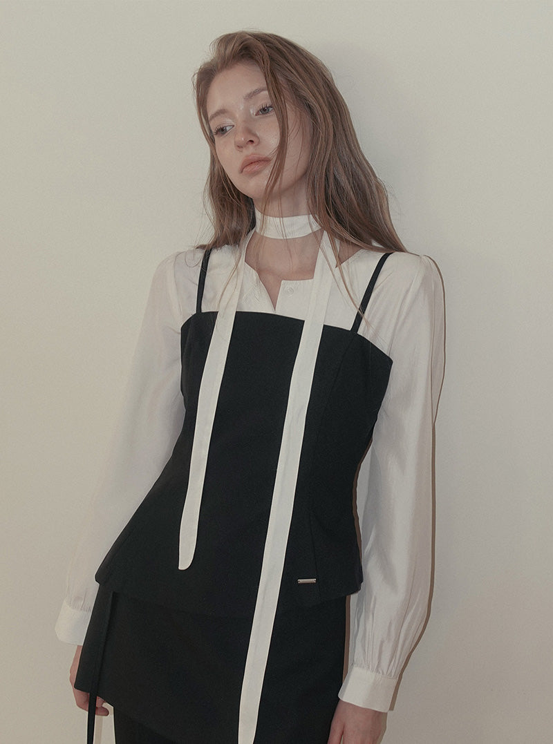 Elto asymmetric sleeveless bustier