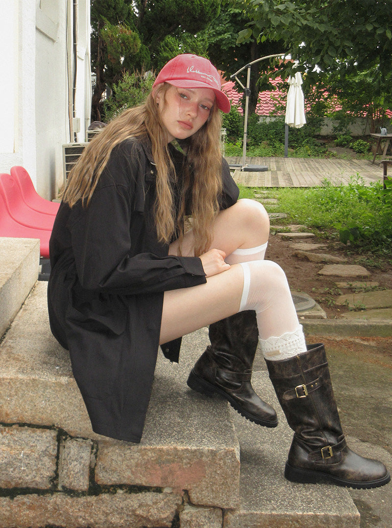 Ret pocket high-neck half field jacket