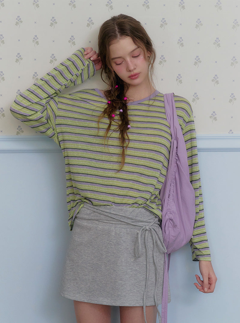 Arit stripe strap long sleeve t-shirt