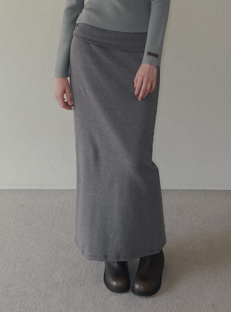 Siren folding eyelet long skirt