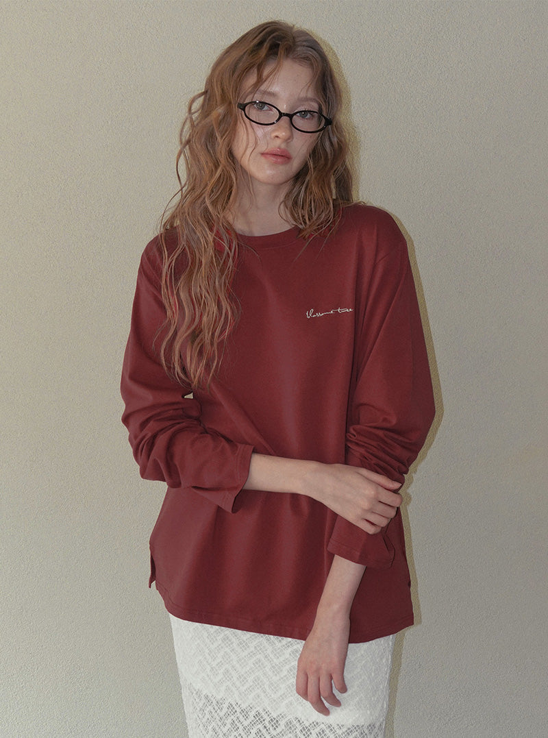 Poeto lettering oversized long sleeve T-shirt