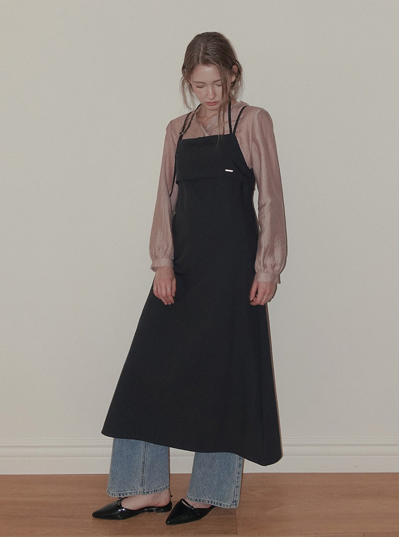 Joen halter strap double long dress