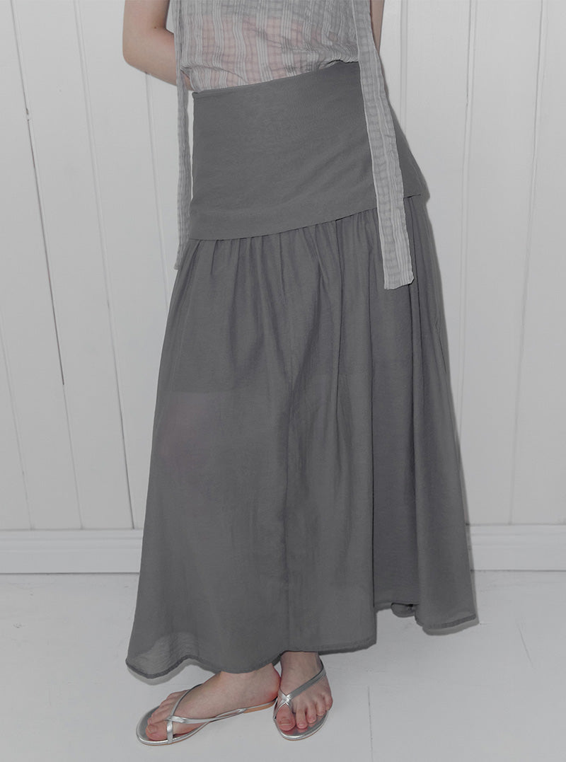 Mels layered flare long skirt