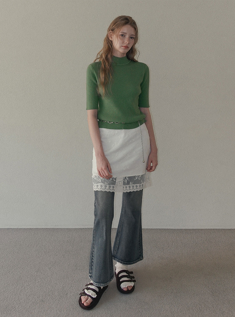 Mael half-neck ribbed knit
