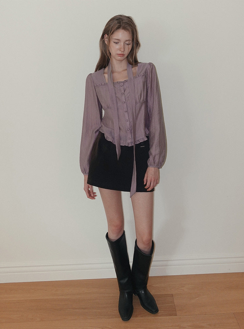 Duel suede mini skirt