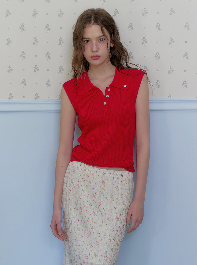 Berun collar sleeveless knit