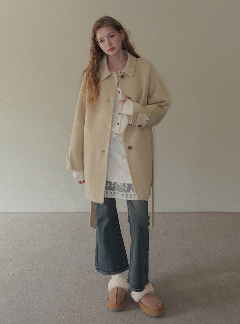 Jainer collar half handmade coat (strap set)