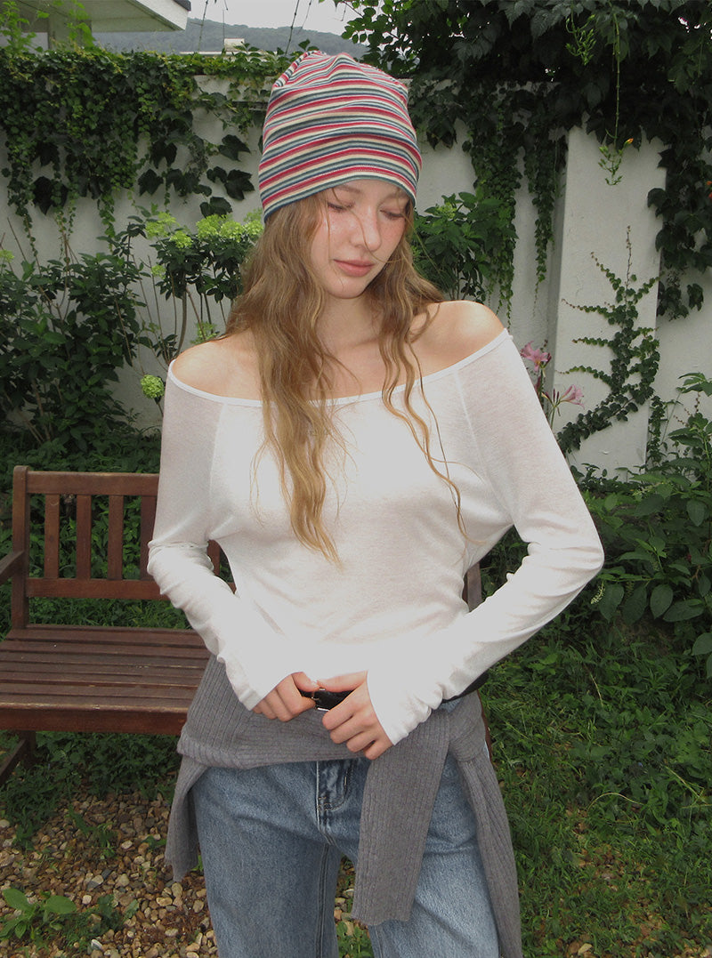 Fuin Tencel raglan long sleeve T-shirt