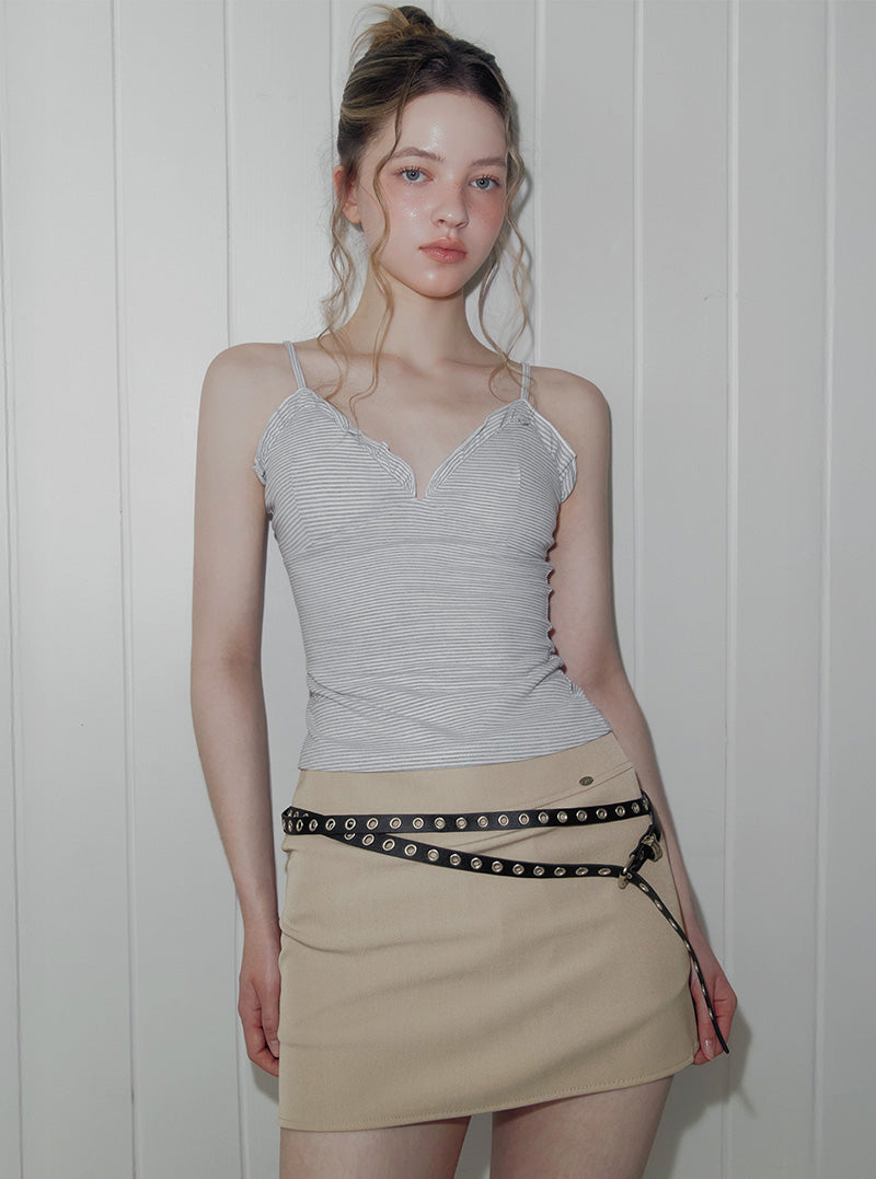 Dexy eyelet leather long belt