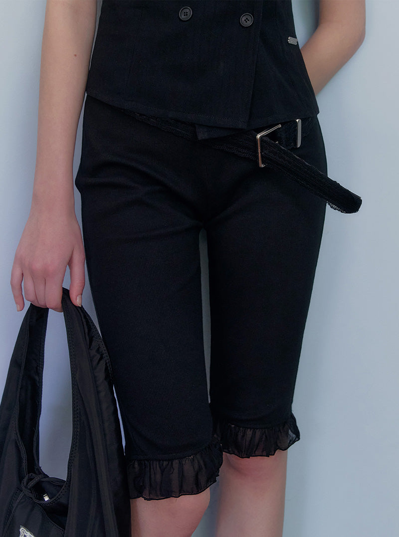 Lembre lace square leather belt