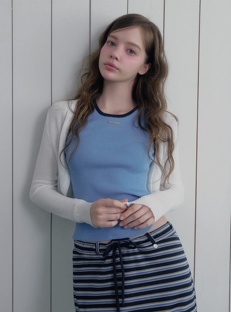 Lune crop knit bolero cardigan