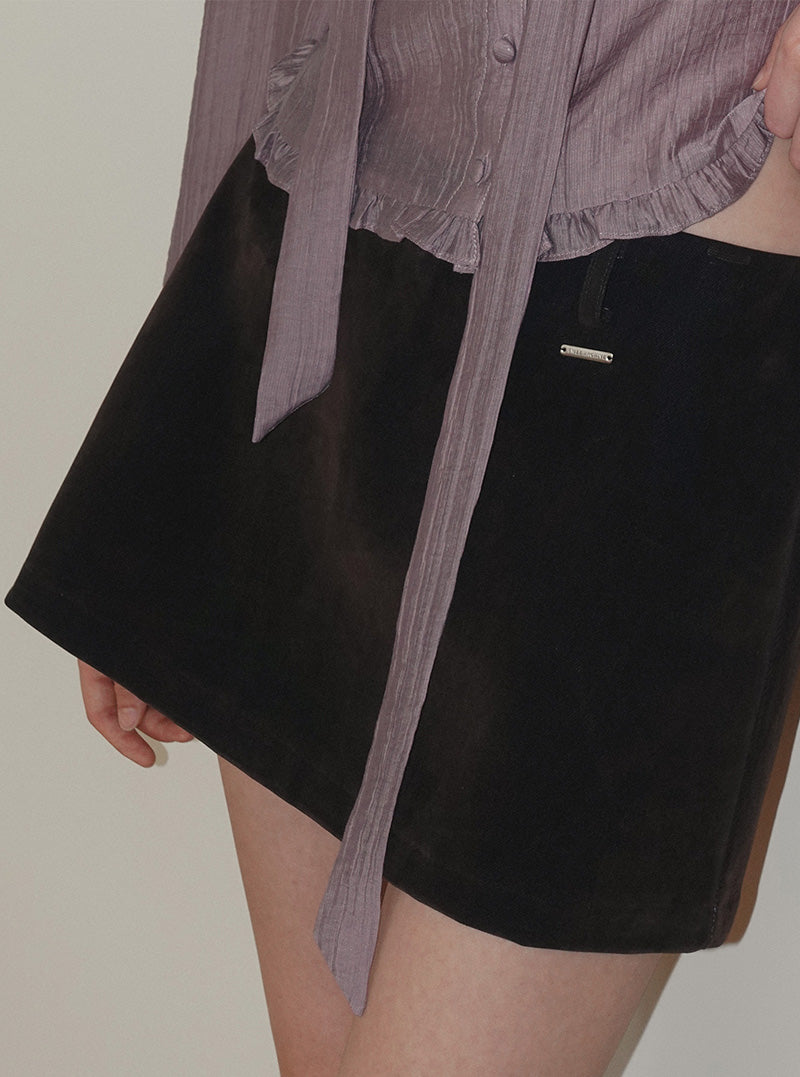 Duel suede mini skirt