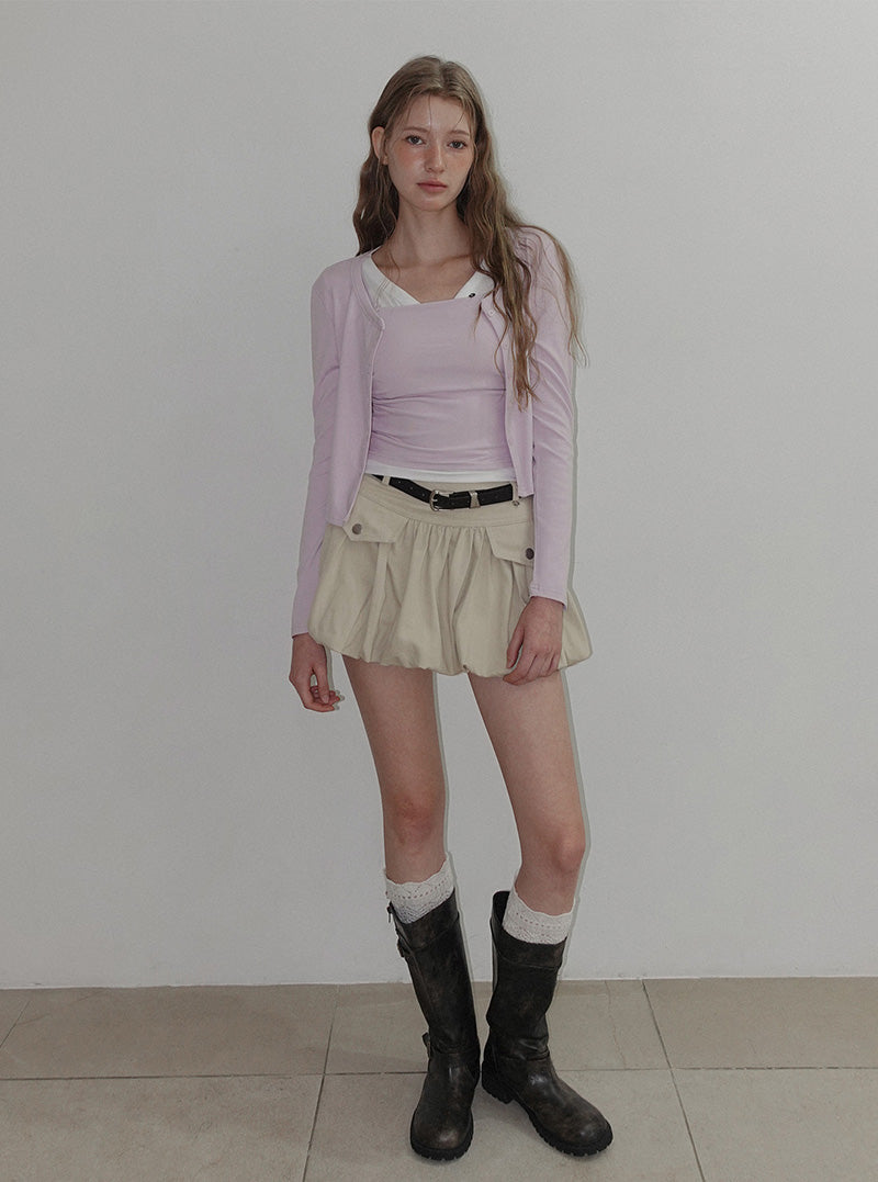 Moel Soft Sleeveless Cap Cardigan Set