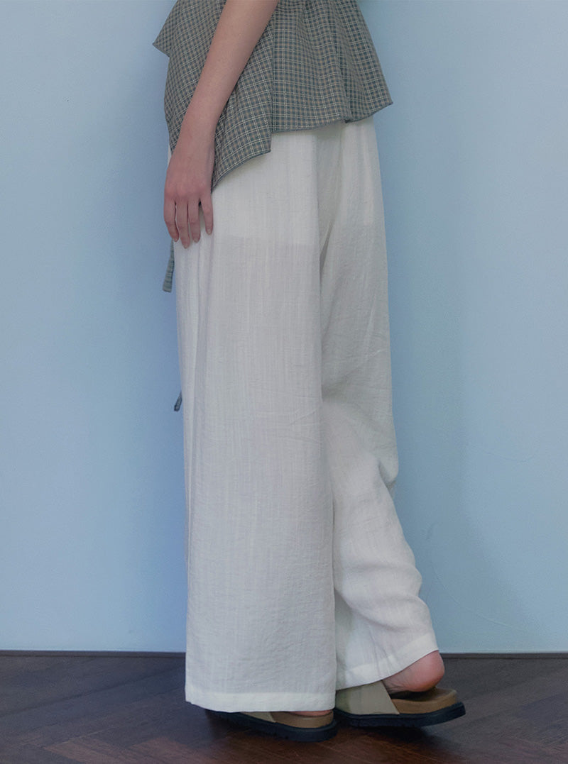 Ont linen pintuck banding long pants