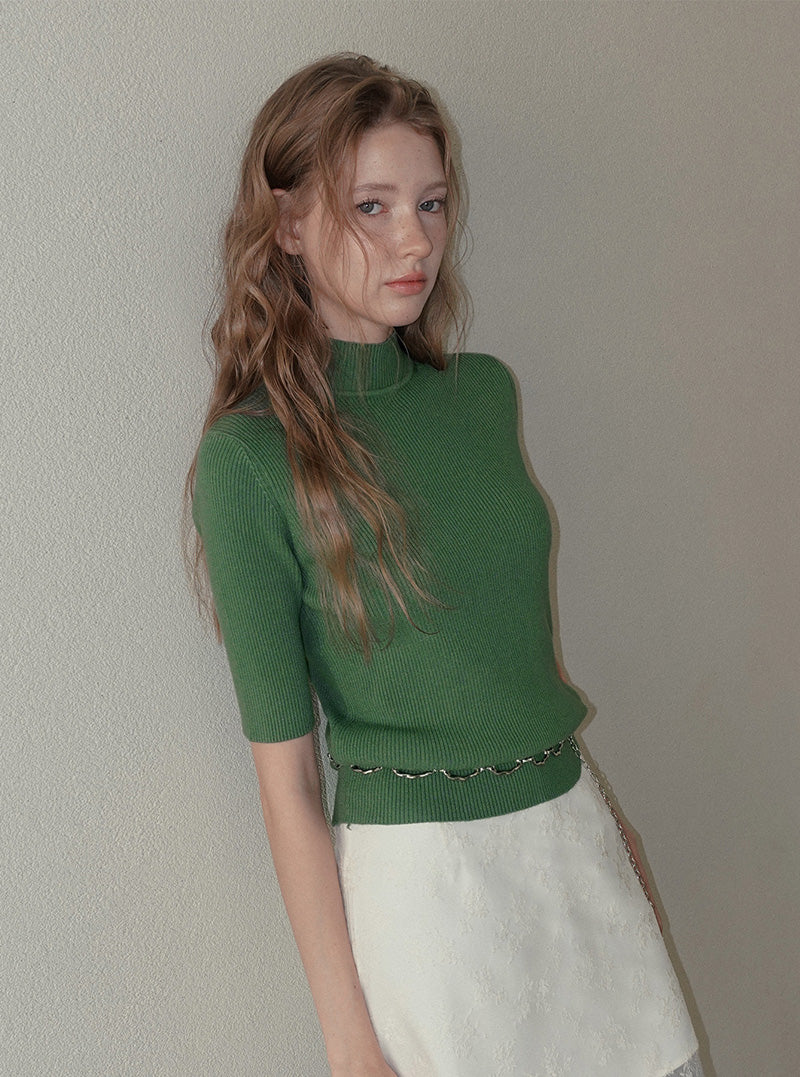 Mael half-neck ribbed knit