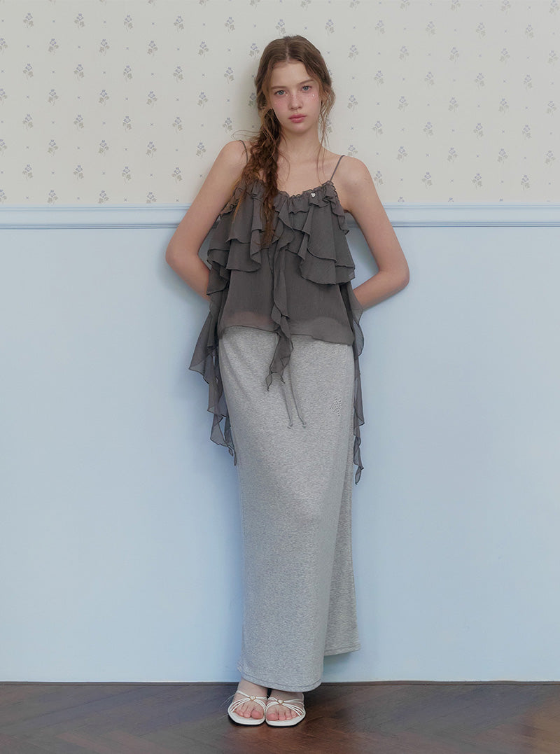 Poel tiered frill sleeveless blouse