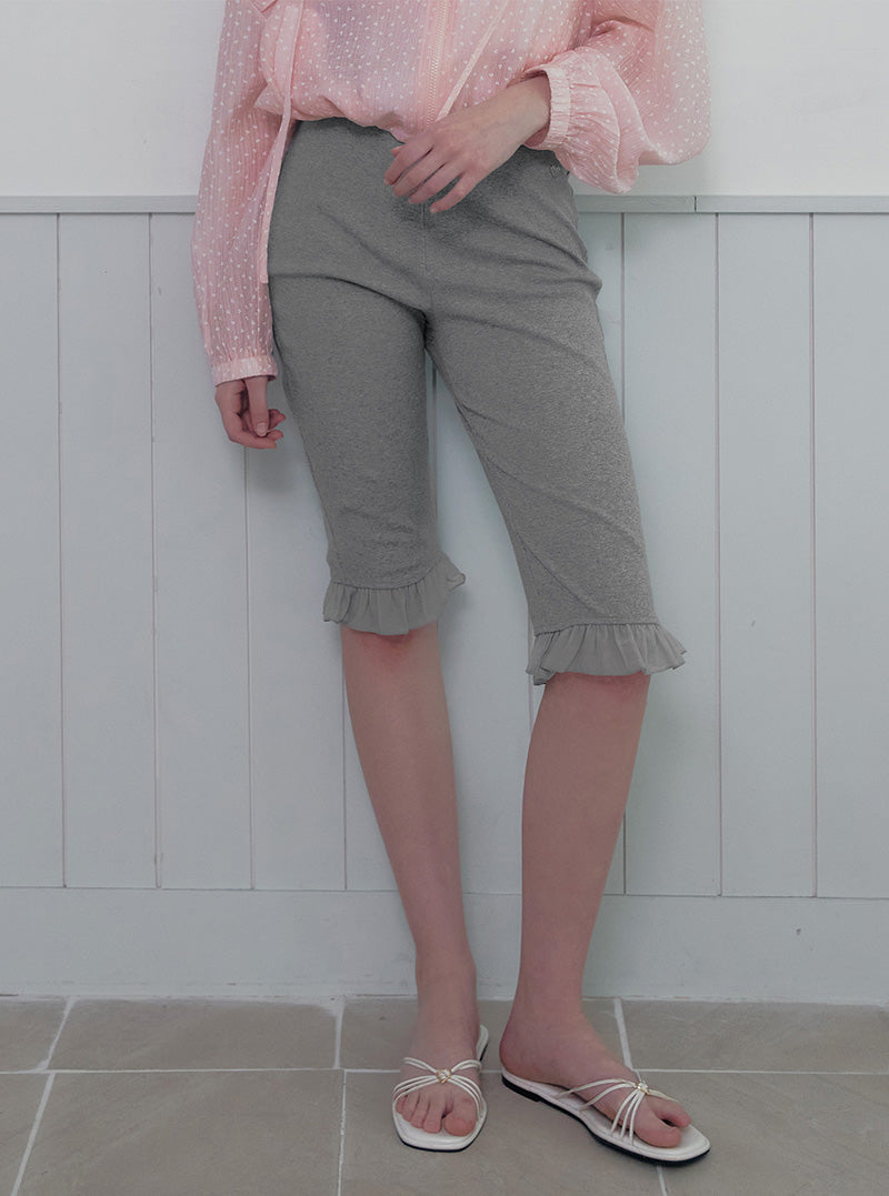 Dobel frill banding biker pants