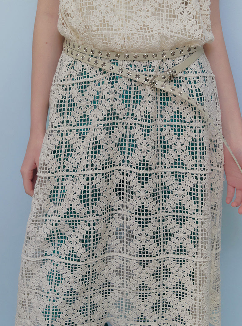Bexy eyelet leather long belt