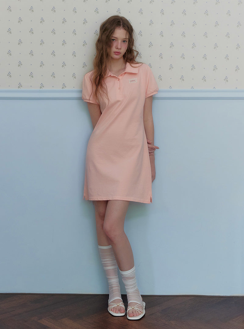 Itz puff collar short sleeve mini dress