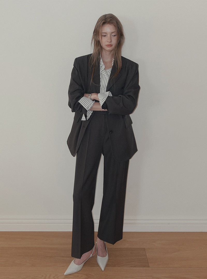 Odu basic blazer long sleeve jacket