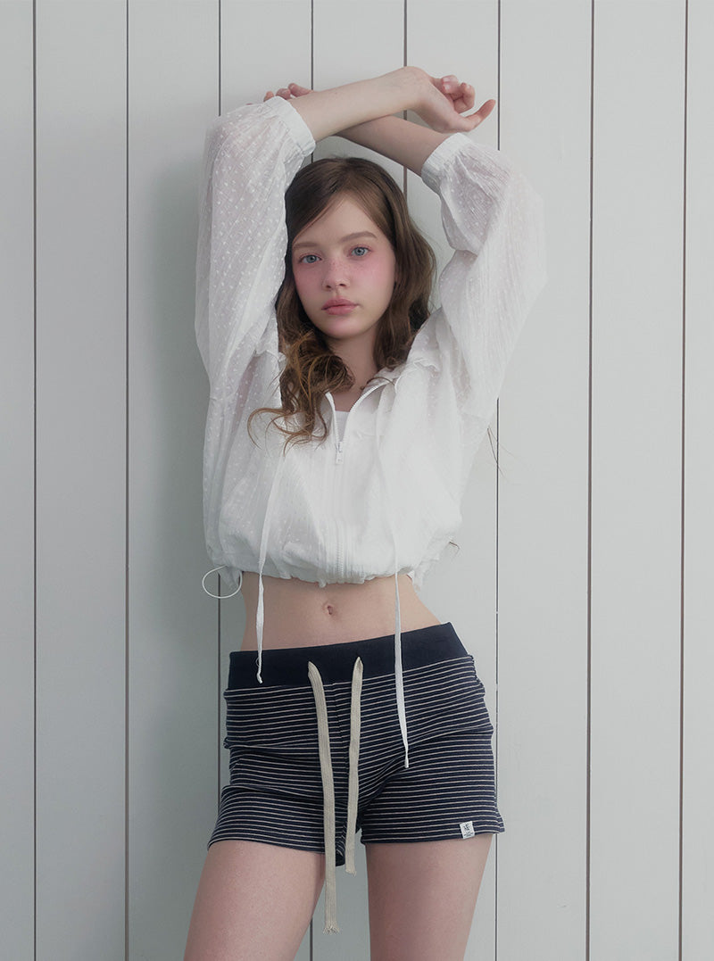 Tieon frill lace hood wind jumper