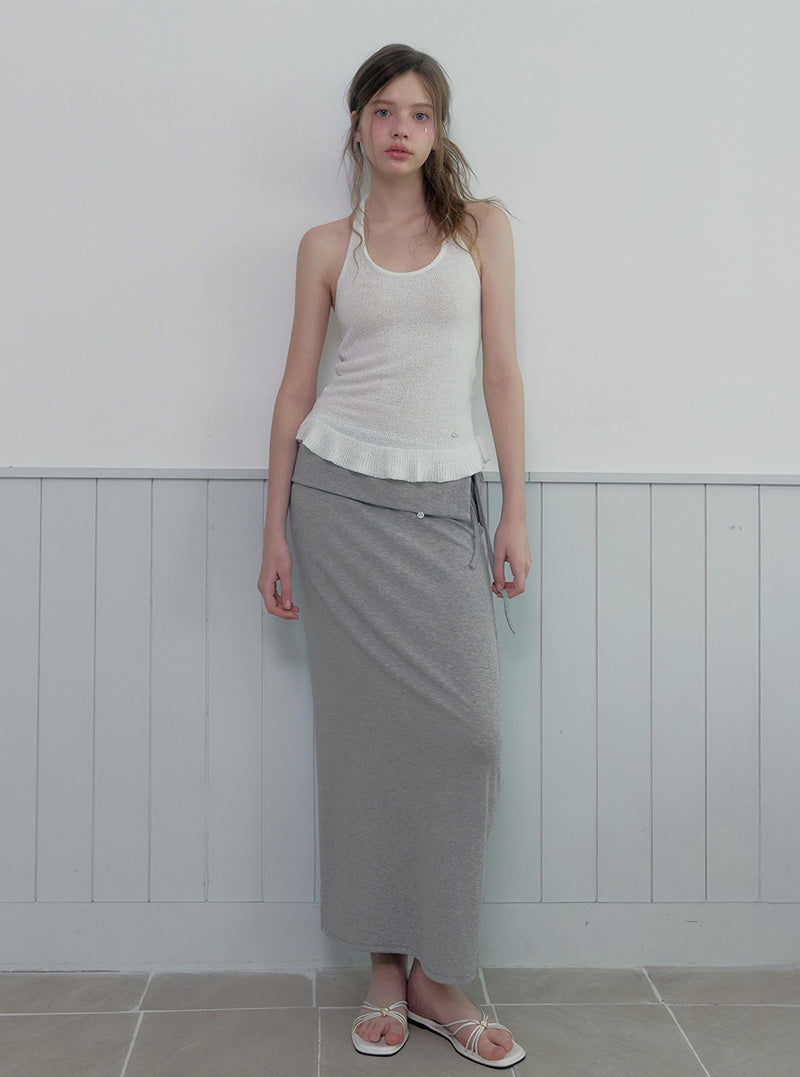 Cheite halterneck knit frill sleeveless