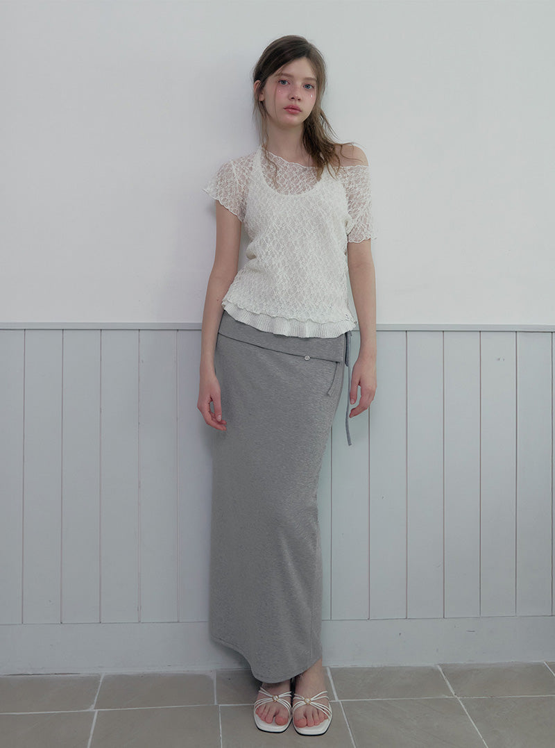 Tuti see-through lace short sleeve t-shirt
