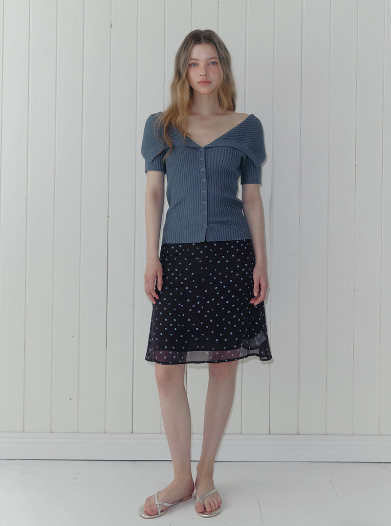 Tine dot chiffon midi skirt