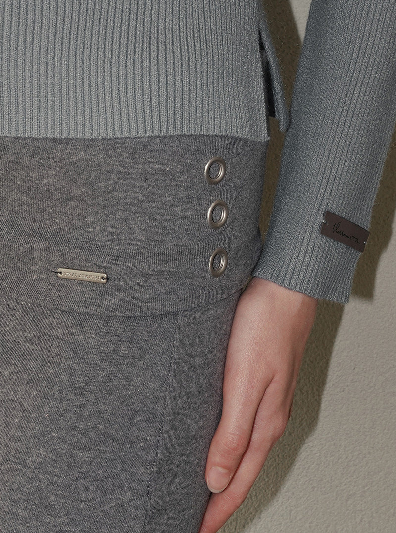 Siren folding eyelet long skirt