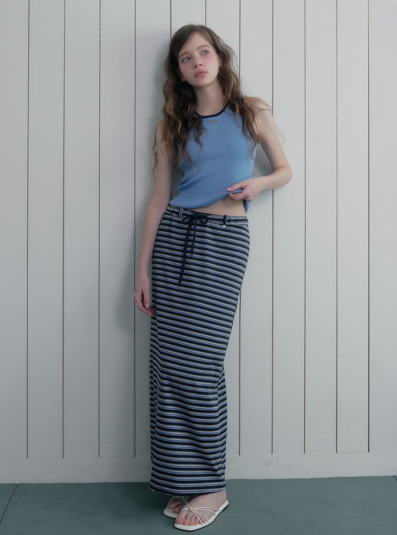 Smon contrast symbol knit sleeveless