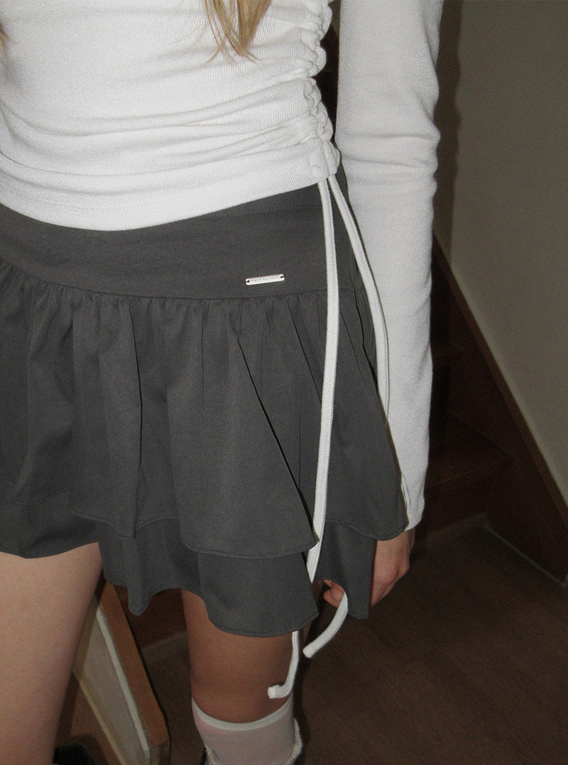 Barnes double pleated mini skirt