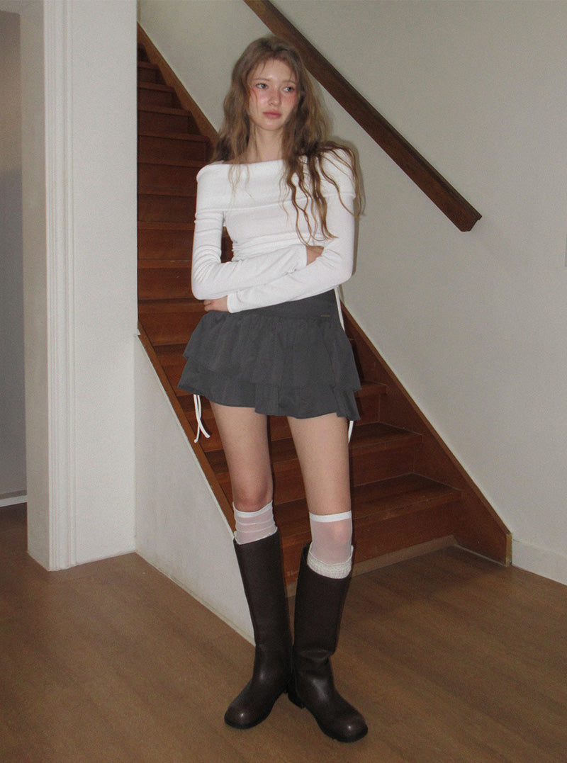 Barnes double pleated mini skirt
