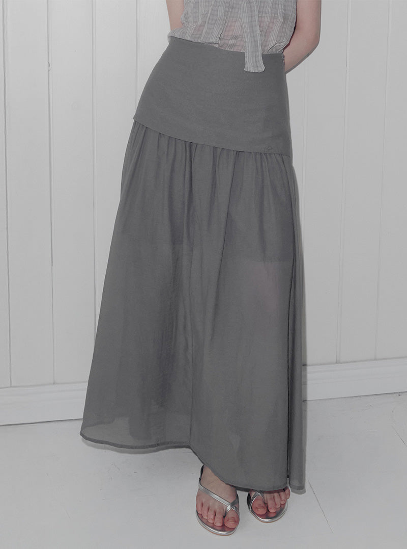 Mels layered flare long skirt