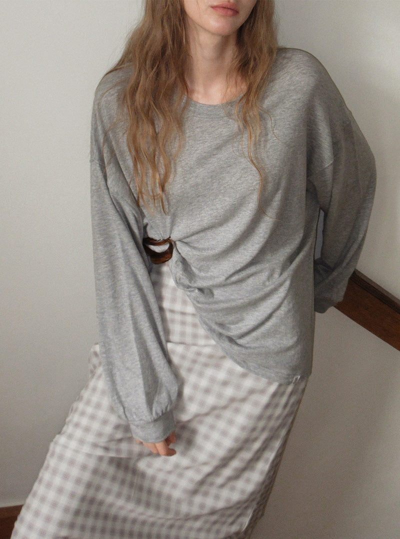 Kemil check long skirt