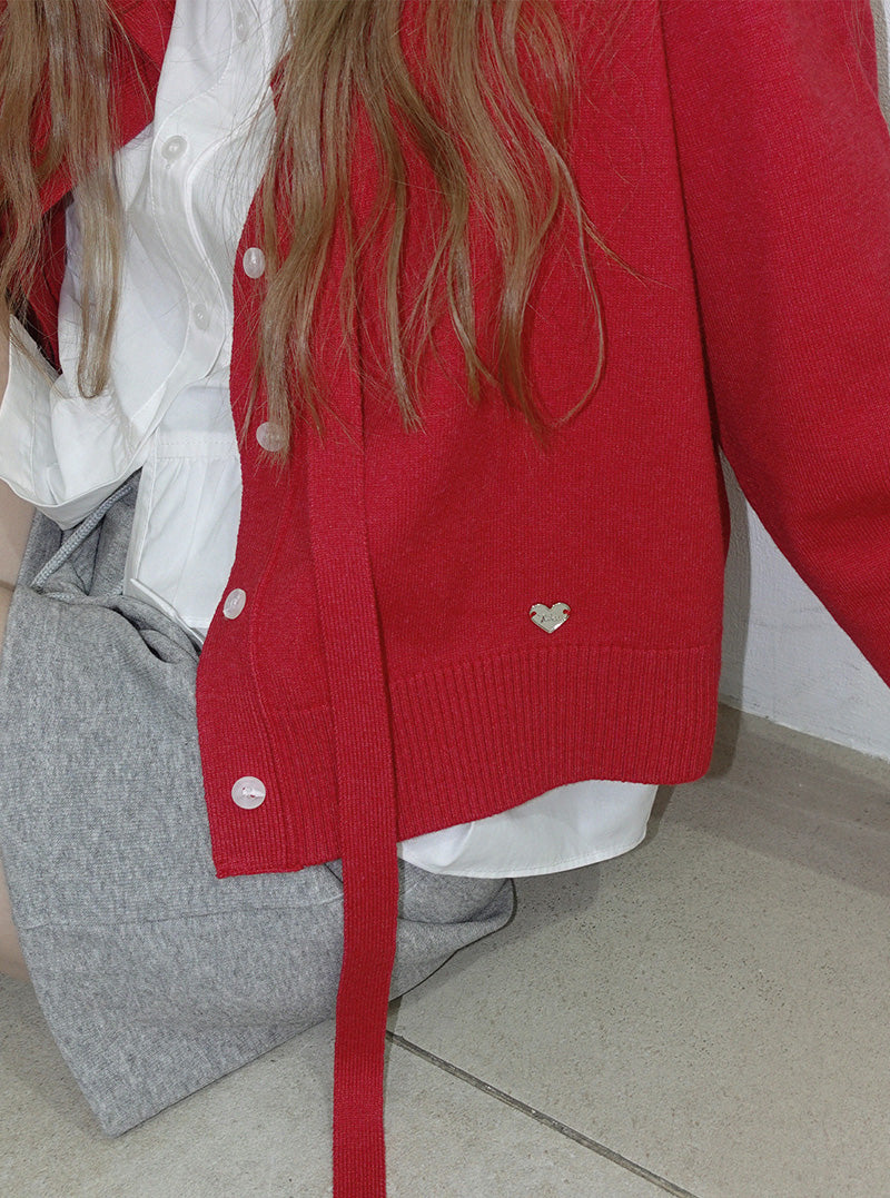 Und strap knit long sleeve cardigan