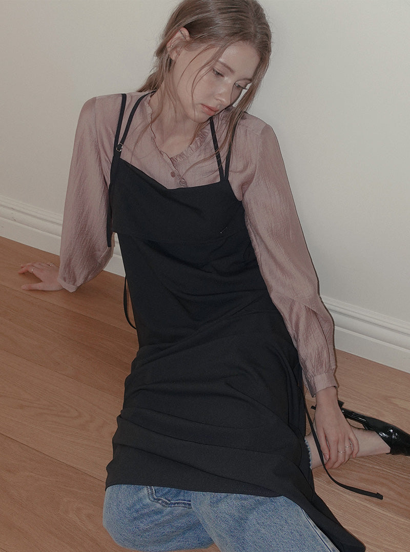 Joen halter strap double long dress